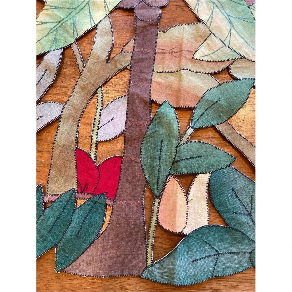Tropical Palm Tree Appliqué Runner with Floral Accents‎ 16x43